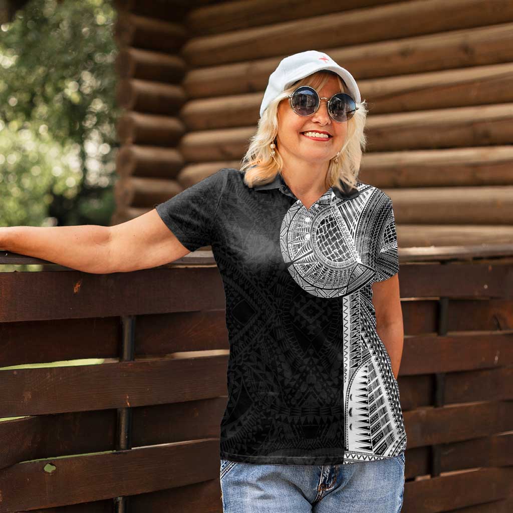 Samoan Tatau Women Polo Shirt Art Tribal Traditional Tattoos - Polynesian Pride