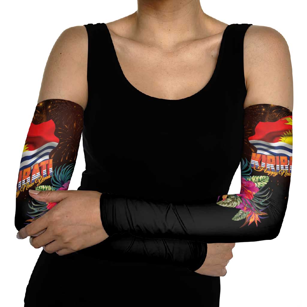 Kiribati Flag and Fireworks Arm Sleeves First Place Welcome the New Year - Polynesian Pride