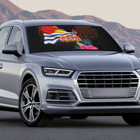 Kiribati Flag and Fireworks Auto Sun Shade First Place Welcome the New Year - Polynesian Pride