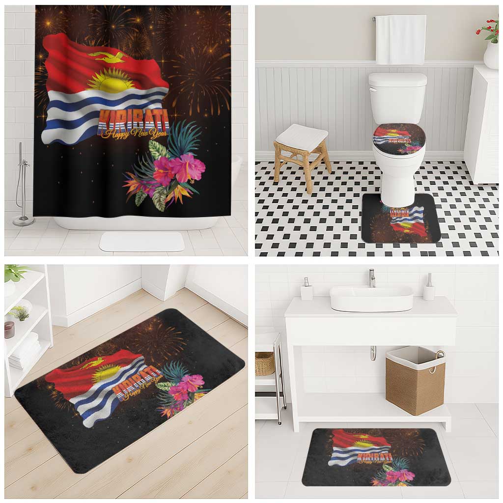 Kiribati Flag and Fireworks Bathroom Set First Place Welcome the New Year - Polynesian Pride