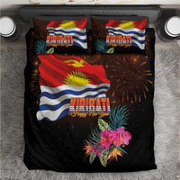 Kiribati Flag and Fireworks Bedding Set First Place Welcome the New Year LT03 Black - Polynesian Pride