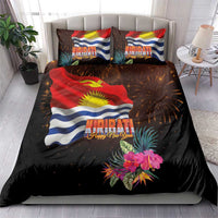 Kiribati Flag and Fireworks Bedding Set First Place Welcome the New Year LT03 - Polynesian Pride