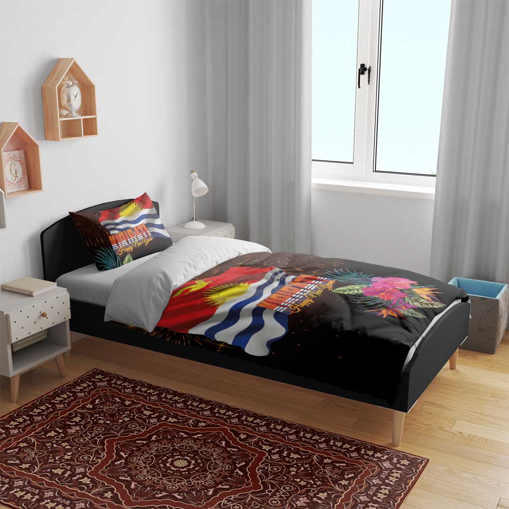 Kiribati Flag and Fireworks Bedding Set First Place Welcome the New Year LT03 - Polynesian Pride