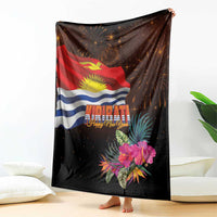 Kiribati Flag and Fireworks Blanket First Place Welcome the New Year - Polynesian Pride