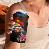 Kiribati Flag and Fireworks 4 in 1 Can Cooler Tumbler First Place Welcome the New Year - Polynesian Pride