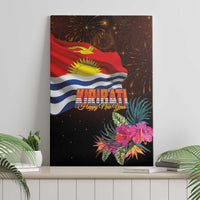Kiribati Flag and Fireworks Canvas Wall Art First Place Welcome the New Year - Polynesian Pride