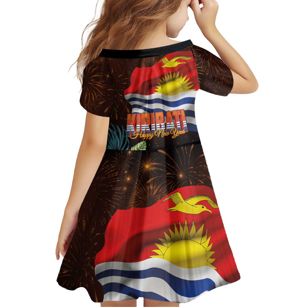 Kiribati Flag and Fireworks Family Matching Puletasi and Hawaiian Shirt First Place Welcome the New Year - Polynesian Pride