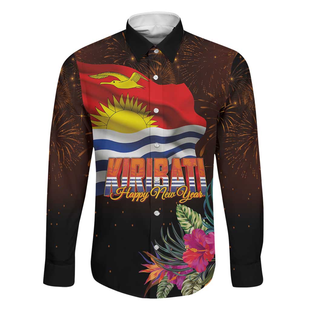 Kiribati Flag and Fireworks Family Matching Puletasi and Hawaiian Shirt First Place Welcome the New Year - Polynesian Pride