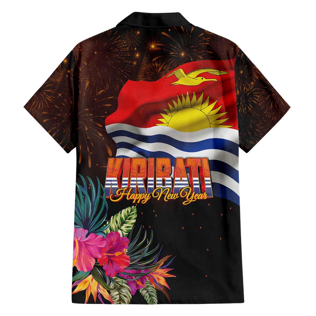 Kiribati Flag and Fireworks Family Matching Summer Maxi Dress and Hawaiian Shirt First Place Welcome the New Year - Polynesian Pride