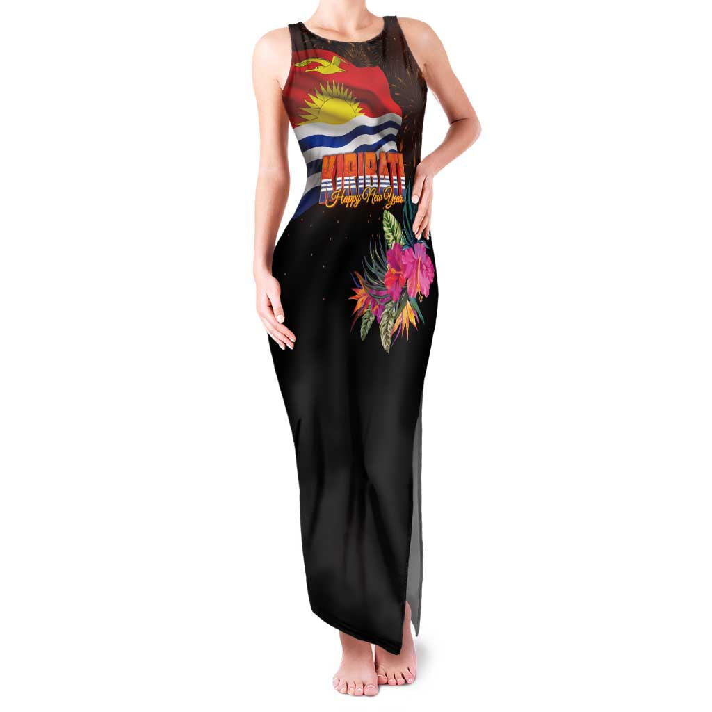 Kiribati Flag and Fireworks Family Matching Tank Maxi Dress and Hawaiian Shirt First Place Welcome the New Year - Polynesian Pride