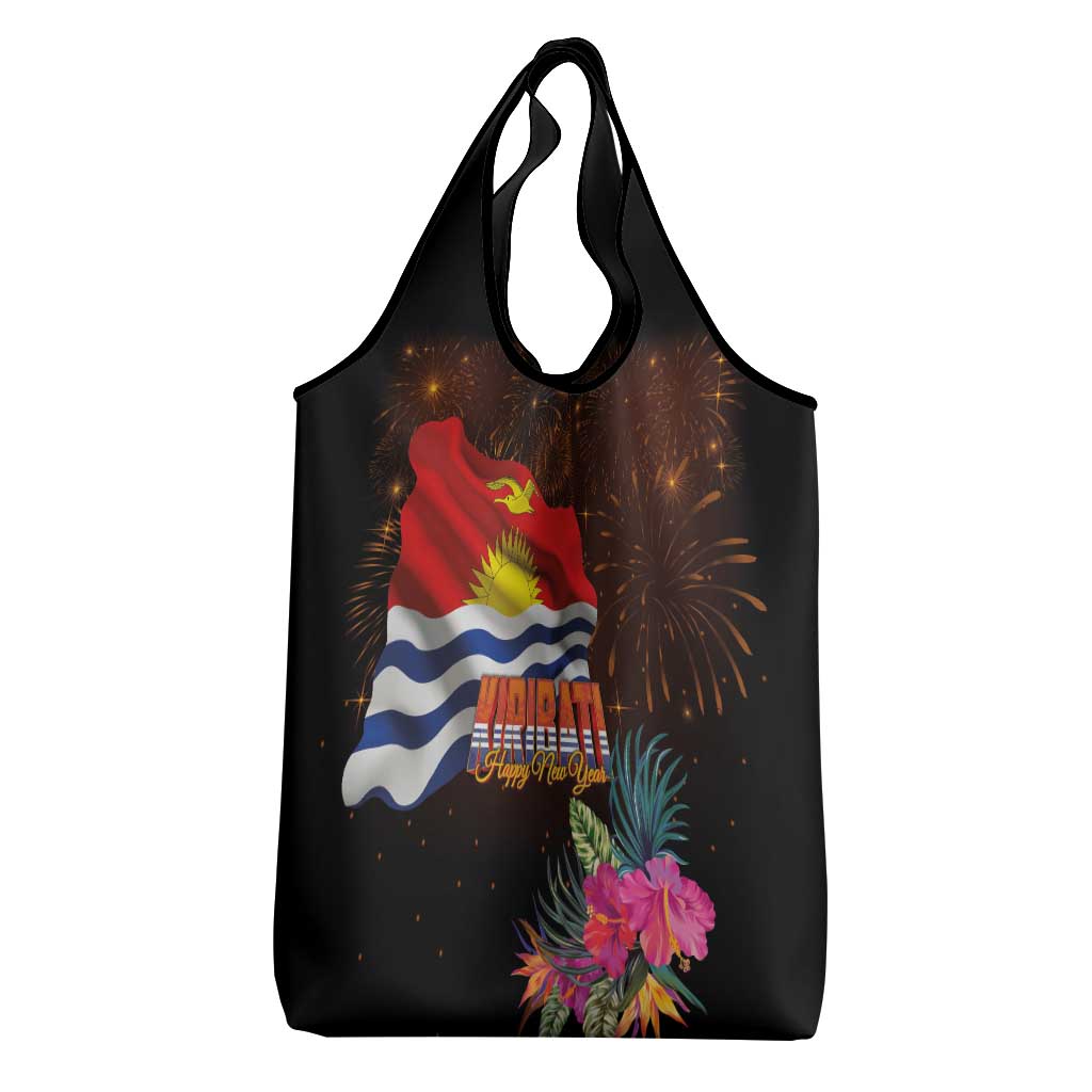 Kiribati Flag and Fireworks Grocery Bag First Place Welcome the New Year - Polynesian Pride