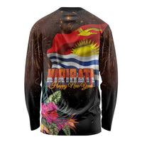 Kiribati Flag and Fireworks Long Sleeve Shirt First Place Welcome the New Year LT03 - Polynesian Pride