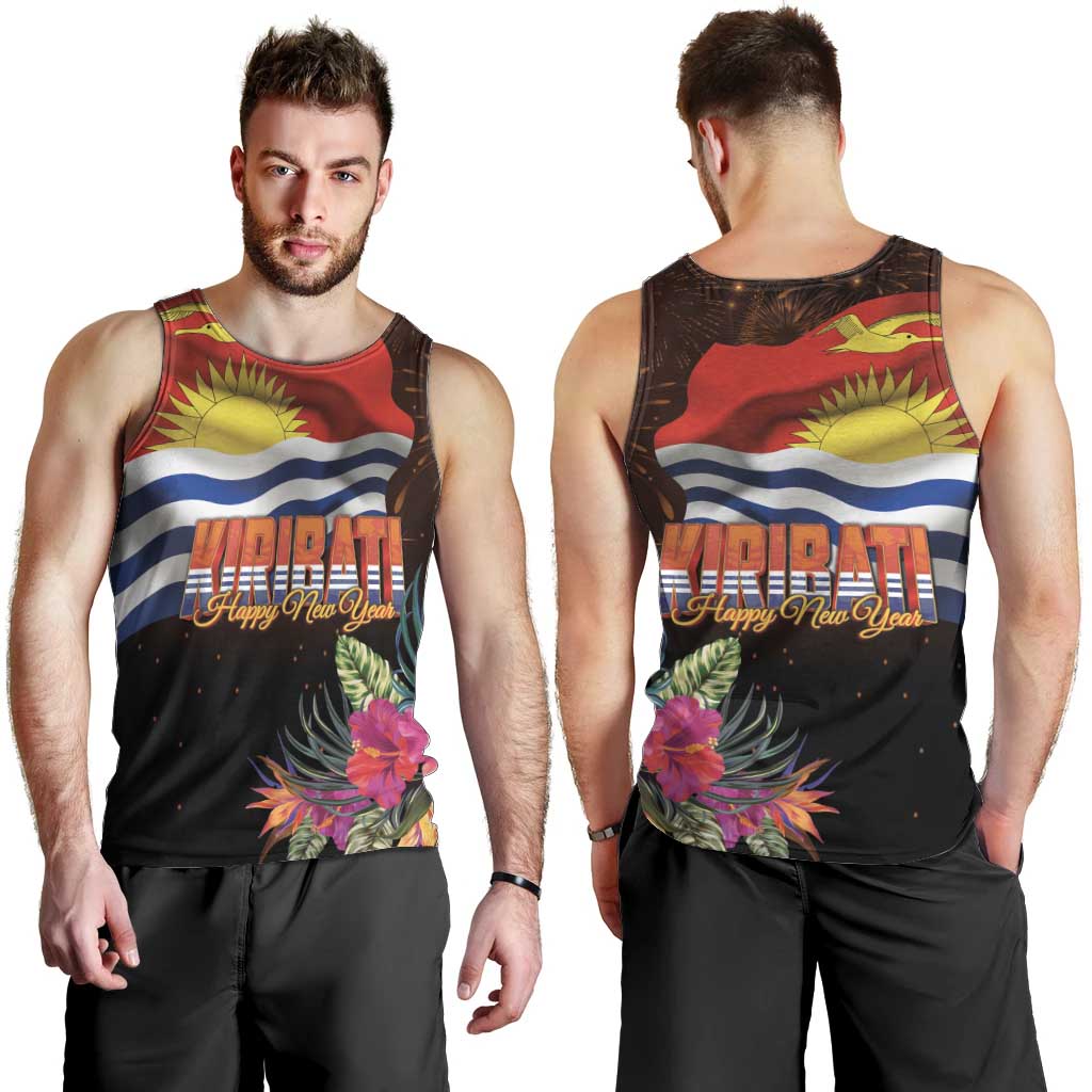 Kiribati Flag and Fireworks Men Tank Top First Place Welcome the New Year - Polynesian Pride
