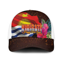 Kiribati Flag and Fireworks Mesh Trucker Cap First Place Welcome the New Year - Polynesian Pride