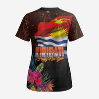 Kiribati Flag and Fireworks Scrub Top First Place Welcome the New Year - Polynesian Pride