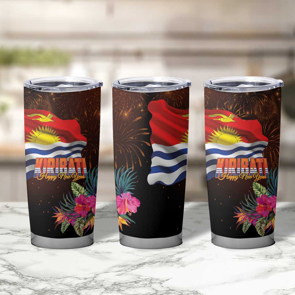 Kiribati Flag and Fireworks Tumbler Cup First Place Welcome the New Year - Polynesian Pride