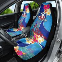 Personalised Haiti 220th Anniversary Independence Day Car Seat Cover Ayiti Flower with Polynesian Pattern LT03 - Polynesian Pride