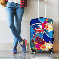 Personalised Haiti 220th Anniversary Independence Day Luggage Cover Ayiti Flower with Polynesian Pattern LT03 - Polynesian Pride