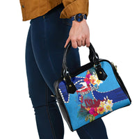 Personalised Haiti 220th Anniversary Independence Day Shoulder Handbag Ayiti Flower with Polynesian Pattern LT03 - Polynesian Pride