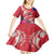 Personalised Haiti Coat Of Arms Kid Short Sleeve Dress Repiblik d Ayiti Tropical Flower Red Polynesian Pattern LT03 - Polynesian Pride