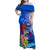 Personalised Samoa 62nd Anniversary Independence Day Family Matching Off Shoulder Maxi Dress and Hawaiian Shirt Samoan Tribal Flag Style LT03 Mom's Dress Blue - Polynesian Pride