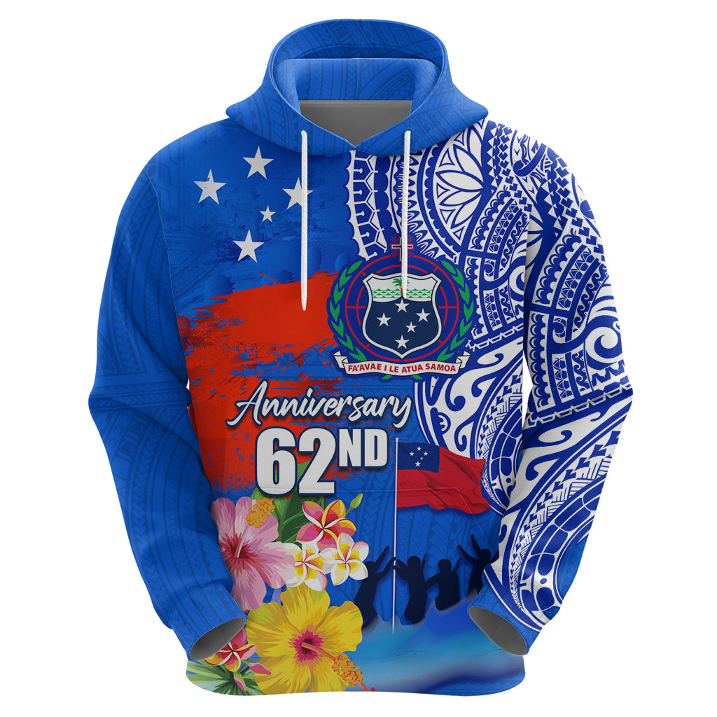 Personalised Samoa 62nd Anniversary Independence Day Hoodie Samoan Tribal Flag Style LT03 - Polynesian Pride