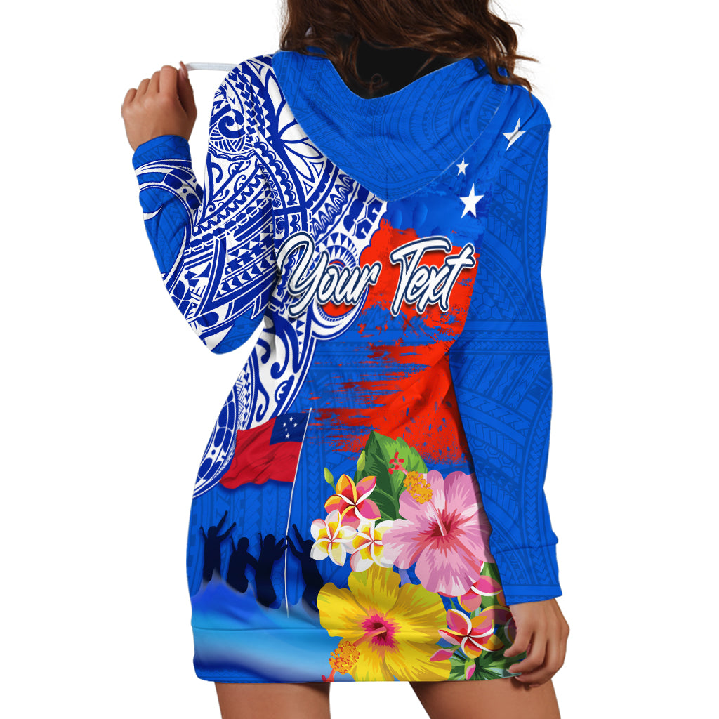 Personalised Samoa 62nd Anniversary Independence Day Hoodie Dress Samoan Tribal Flag Style LT03 - Polynesian Pride
