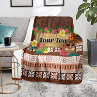 Pasifika Festival Auckland Blanket Polynesian Tribal with Pacific Pattern Brown Color