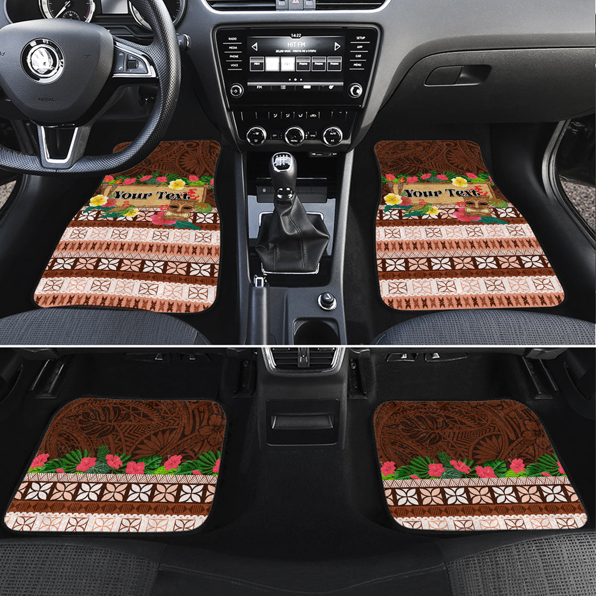 Pasifika Festival Auckland Car Mats Polynesian Tribal with Pacific Pattern Brown Color