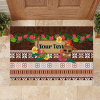 Pasifika Festival Auckland Rubber Doormat Polynesian Tribal with Pacific Pattern Brown Color LT03 - Polynesian Pride