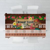 Pasifika Festival Auckland Tablecloth Polynesian Tribal with Pacific Pattern Brown Color