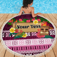 Pasifika Festival Auckland Beach Blanket Polynesian Tribal with Pacific Pattern Pink Color