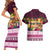 Pasifika Festival Auckland Couples Matching Short Sleeve Bodycon Dress and Hawaiian Shirt Polynesian Tribal with Pacific Pattern Pink Color LT03 - Polynesian Pride