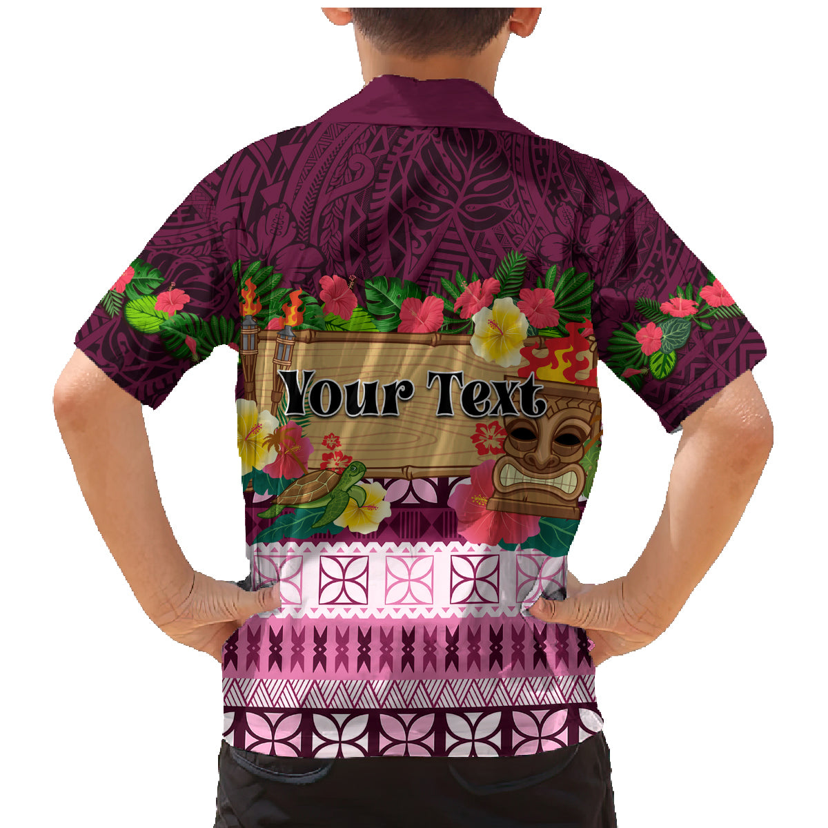 Pasifika Festival Auckland Family Matching Mermaid Dress and Hawaiian Shirt Polynesian Tribal with Pacific Pattern Pink Color LT03 - Polynesian Pride