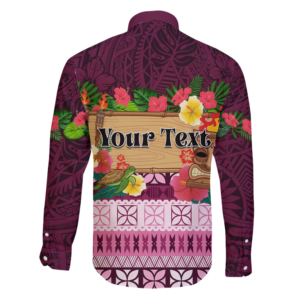 Pasifika Festival Auckland Family Matching Summer Maxi Dress and Hawaiian Shirt Polynesian Tribal with Pacific Pattern Pink Color LT03 - Polynesian Pride