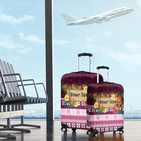 Pasifika Festival Auckland Luggage Cover Polynesian Tribal with Pacific Pattern Pink Color