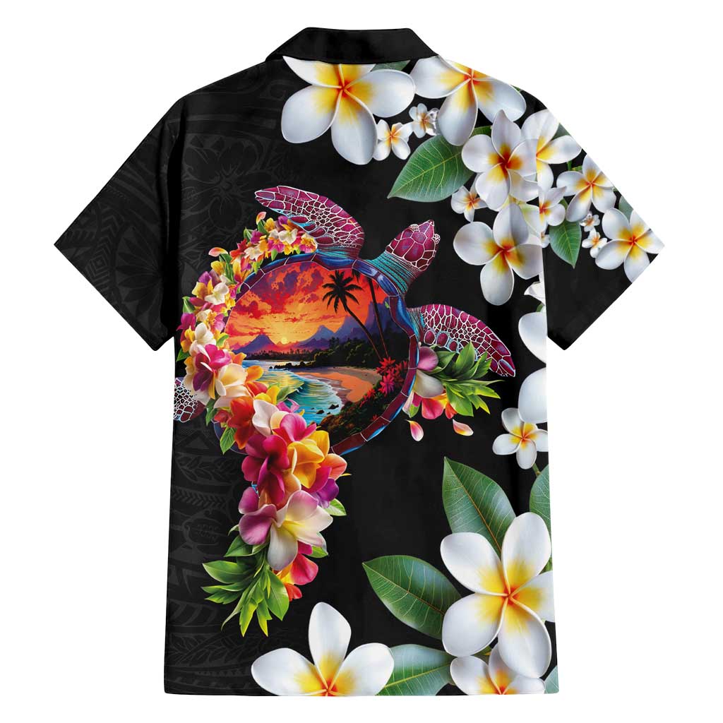 Hawaiian Lei Day Family Matching Puletasi and Hawaiian Shirt Plumeria and Turtle with Polynesian Tribal Pattern LT03 - Polynesian Pride