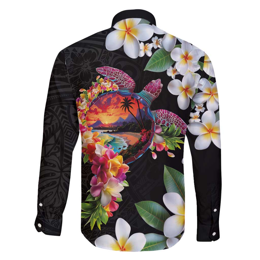 Hawaiian Lei Day Family Matching Puletasi and Hawaiian Shirt Plumeria and Turtle with Polynesian Tribal Pattern LT03 - Polynesian Pride