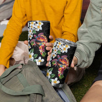 Hawaiian Lei Day Tumbler Cup Plumeria and Turtle with Polynesian Tribal Pattern