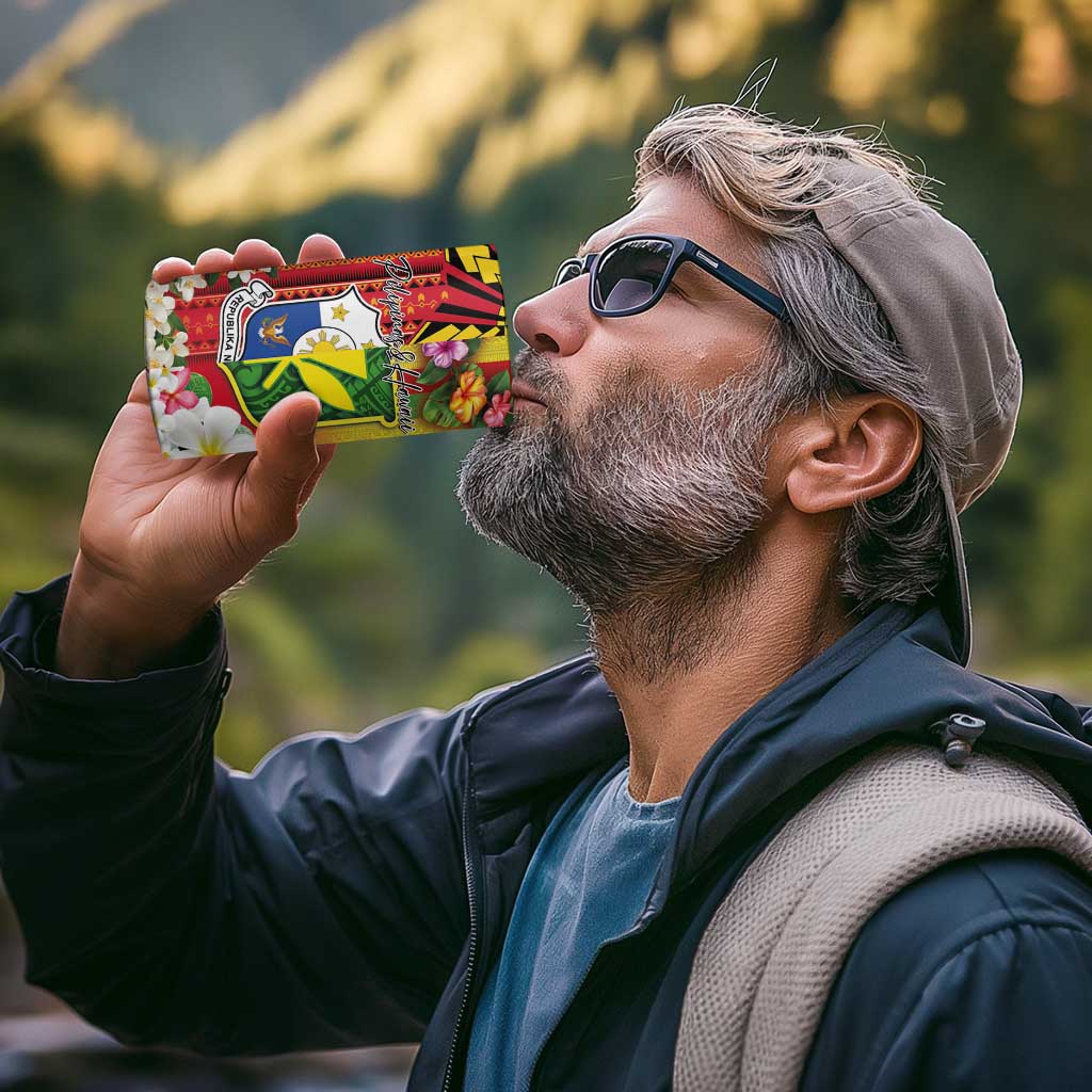Personalised Hawaii and Philippines Together 4 in 1 Can Cooler Tumbler The Emblems with Cultural Symbols Tricolor
