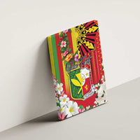 Personalised Hawaii and Philippines Together Canvas Wall Art The Emblems with Cultural Symbols Green-Yellow-Red Tricolor