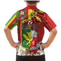 Personalised Hawaii and Philippines Together Family Matching Mermaid Dress and Hawaiian Shirt The Emblems with Cultural Symbols Green-Yellow-Red Tricolor LT03 - Polynesian Pride