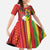 Personalised Hawaii and Philippines Together Family Matching Off The Shoulder Long Sleeve Dress and Hawaiian Shirt The Emblems with Cultural Symbols Green-Yellow-Red Tricolor