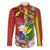 Personalised Hawaii and Philippines Together Family Matching Off The Shoulder Long Sleeve Dress and Hawaiian Shirt The Emblems with Cultural Symbols Green-Yellow-Red Tricolor