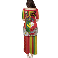 Personalised Hawaii and Philippines Together Family Matching Puletasi and Hawaiian Shirt The Emblems with Cultural Symbols Green-Yellow-Red Tricolor LT03 - Polynesian Pride