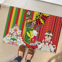 Personalised Hawaii and Philippines Together Rubber Doormat The Emblems with Cultural Symbols Green-Yellow-Red Tricolor LT03 - Polynesian Pride