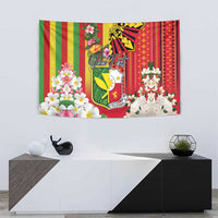 Personalised Hawaii and Philippines Together Tapestry The Emblems with Cultural Symbols Green-Yellow-Red Tricolor
