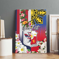 Personalised Hawaii and Philippines Together Canvas Wall Art The Emblems with Cultural Symbols Blue-White-Red Tricolor