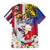 Personalised Hawaii and Philippines Together Family Matching Off The Shoulder Long Sleeve Dress and Hawaiian Shirt The Emblems with Cultural Symbols Blue-White-Red Tricolor