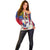 Personalised Hawaii and Philippines Together Off Shoulder Sweater The Emblems with Cultural Symbols Blue-White-Red Tricolor